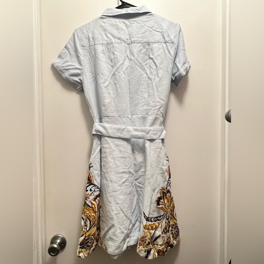 Joie Floral Patterned Button Down Blue Dress, Size S - Picture 3 of 4